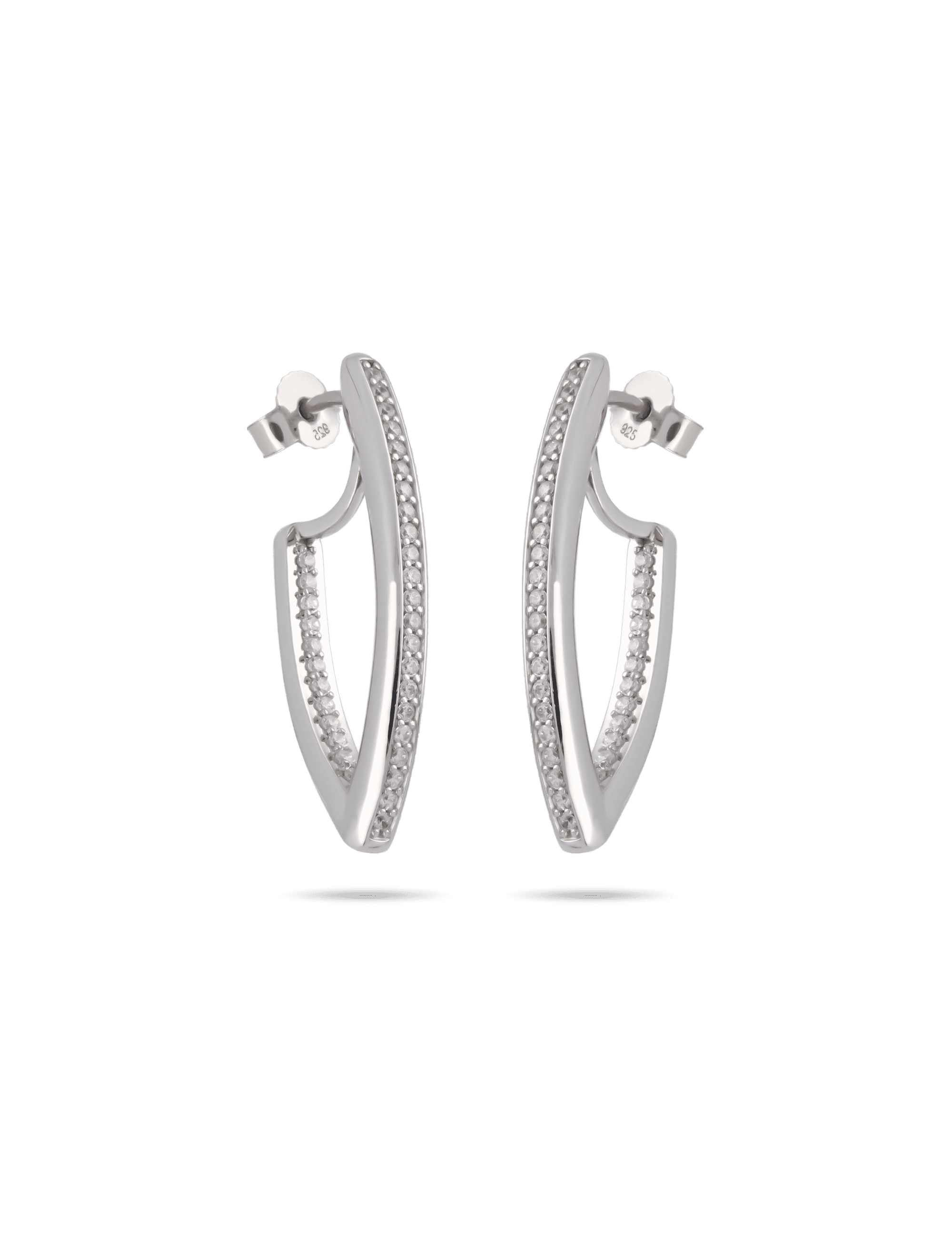 Ohrstecker 925 Silber Rhodiniert Mit Zirkonia Rhodiniert 93536 1